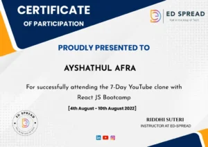 certification from edspread